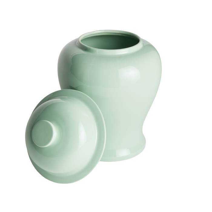 Small Sage Green Koa Wide Lidded Ginger Jar - The Well Appointed House