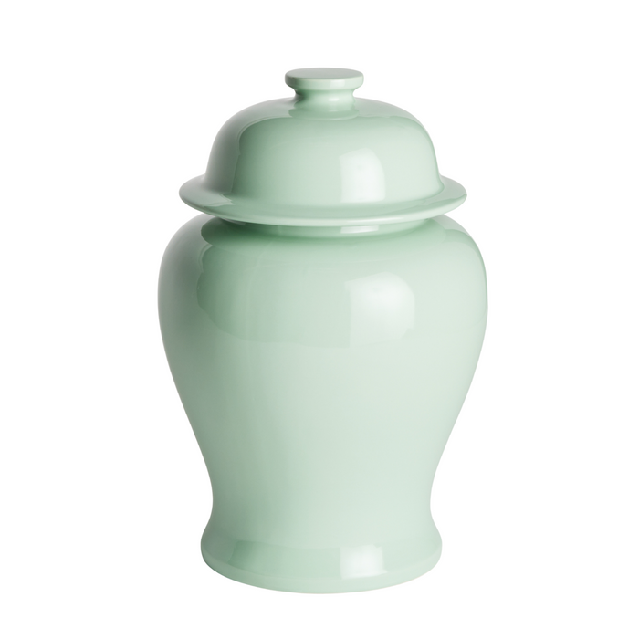 Small Sage Green Koa Wide Lidded Ginger Jar - The Well Appointed House