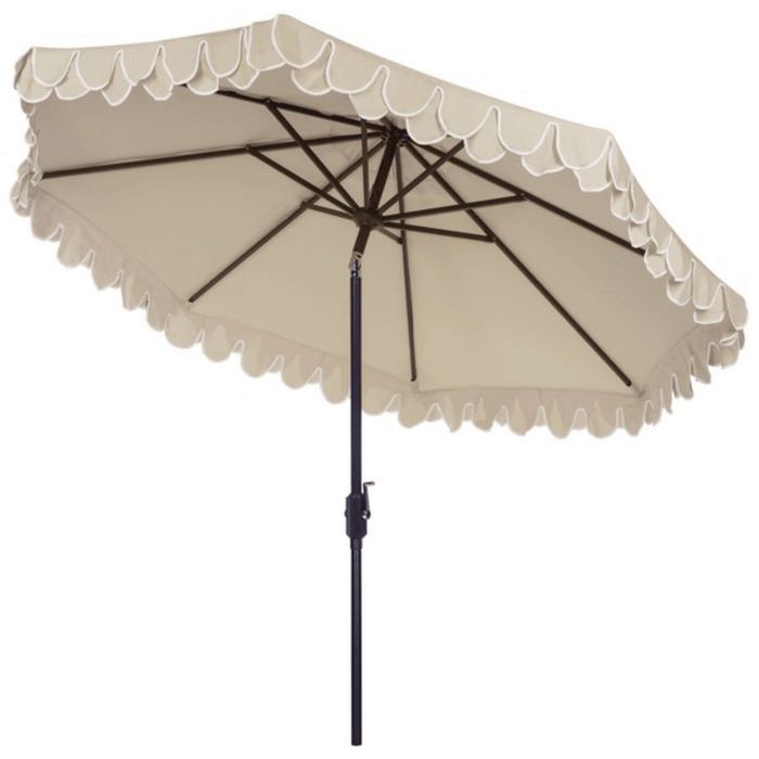 Soft Elegant Valance 11 Foot Round Umbrella in Two Colors - Outdoor Umbrellas - The Well Appointed House