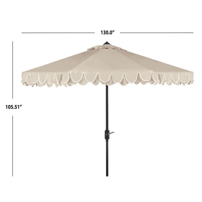 Soft Elegant Valance 11 Foot Round Umbrella in Two Colors - Outdoor Umbrellas - The Well Appointed House