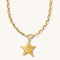 The gold Solara convertible necklace with its oversized star charm removed