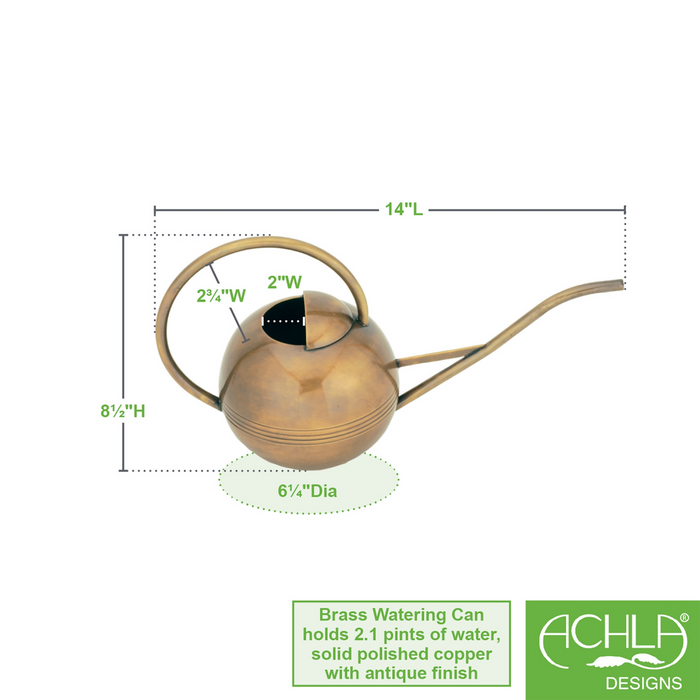 Solid Brass Globe Watering Can - The Well Appointed House