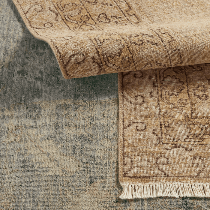 Someplace in Time Gold & Brown Hand Knotted Wool Area Rug - Available in a Variety of Sizes - Rugs - The Well Appointed House