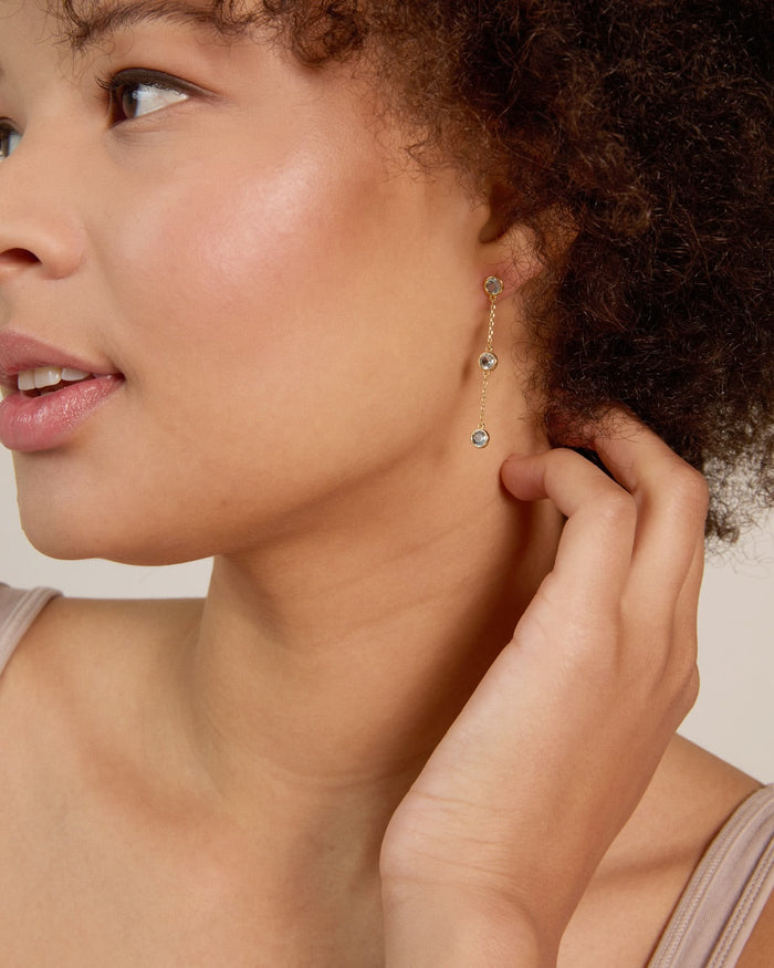 Bryan Anthonys Something Blue Linear Earrings On Model