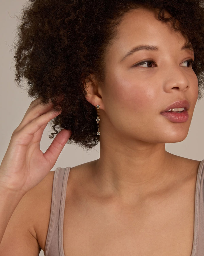 Bryan Anthonys Something Blue Linear Earrings On Model