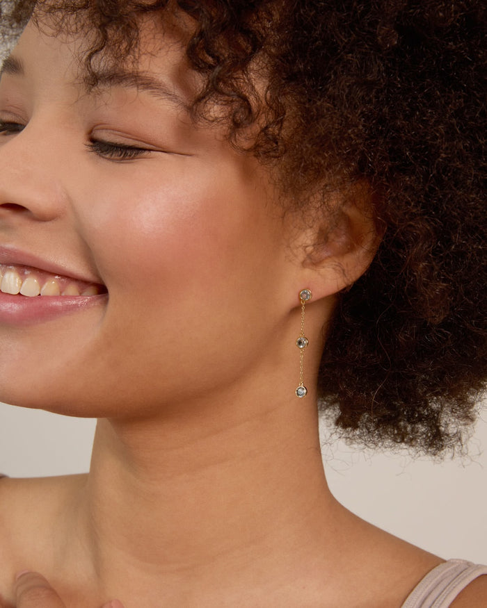 Bryan Anthonys Something Blue Linear Earrings On Model