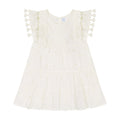 Sophie Girl's Tassel Dress in White Eyelet
