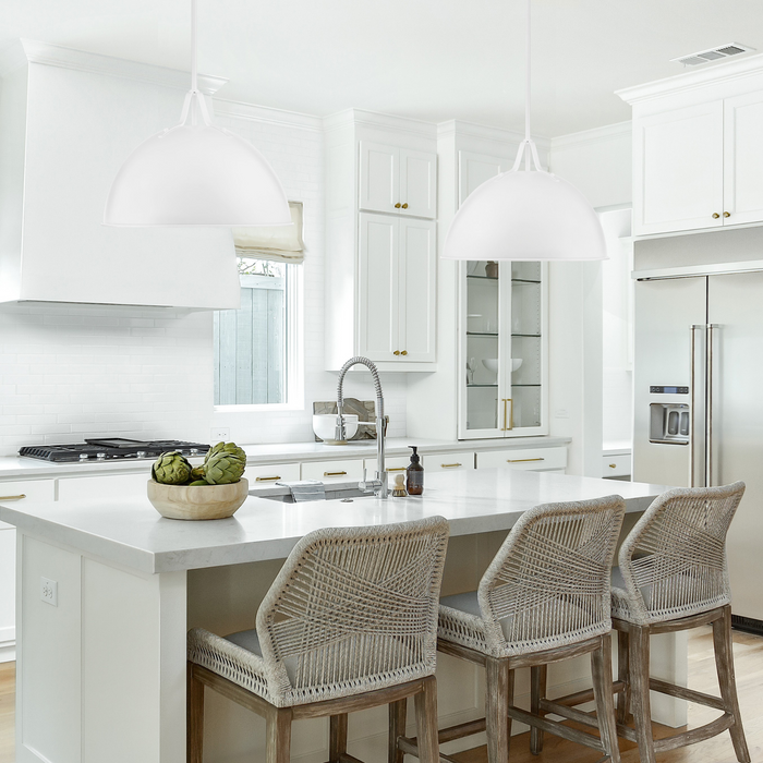 Soto Matte White 1 Light Chandelier - The Well Appointed House