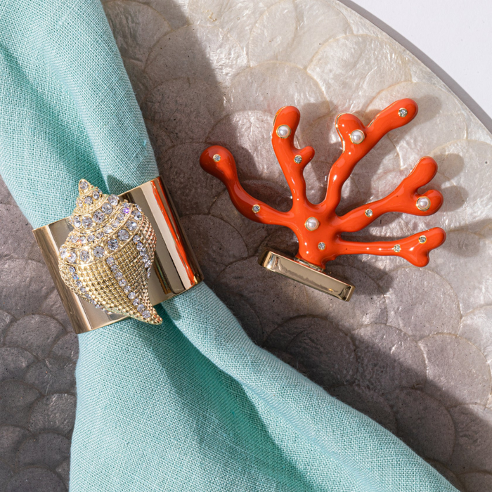 Sparkle Shell Napkin Rings, Set of Two - The Well Appointed House