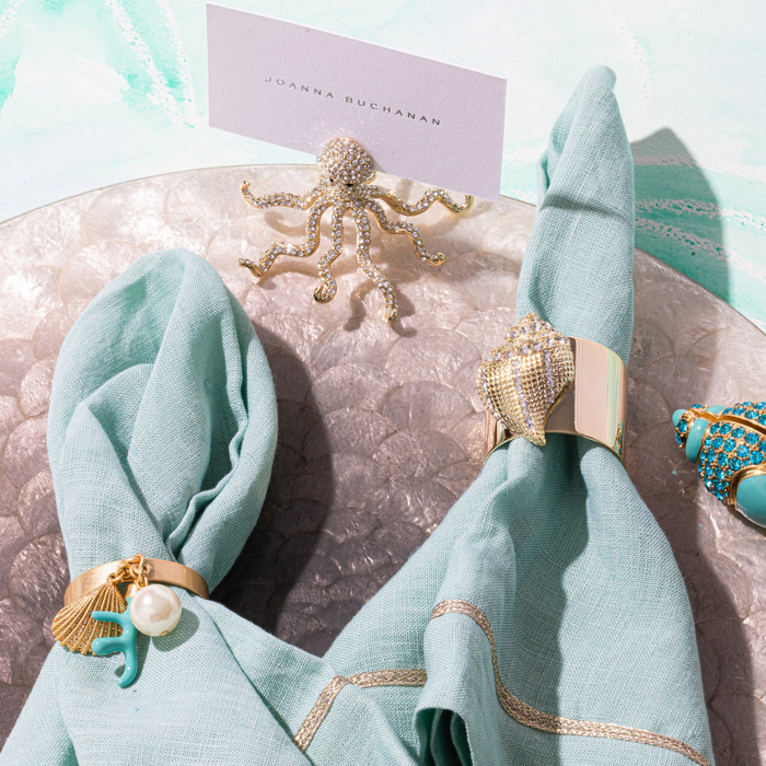 Sparkle Shell Napkin Rings, Set of Two - The Well Appointed House
