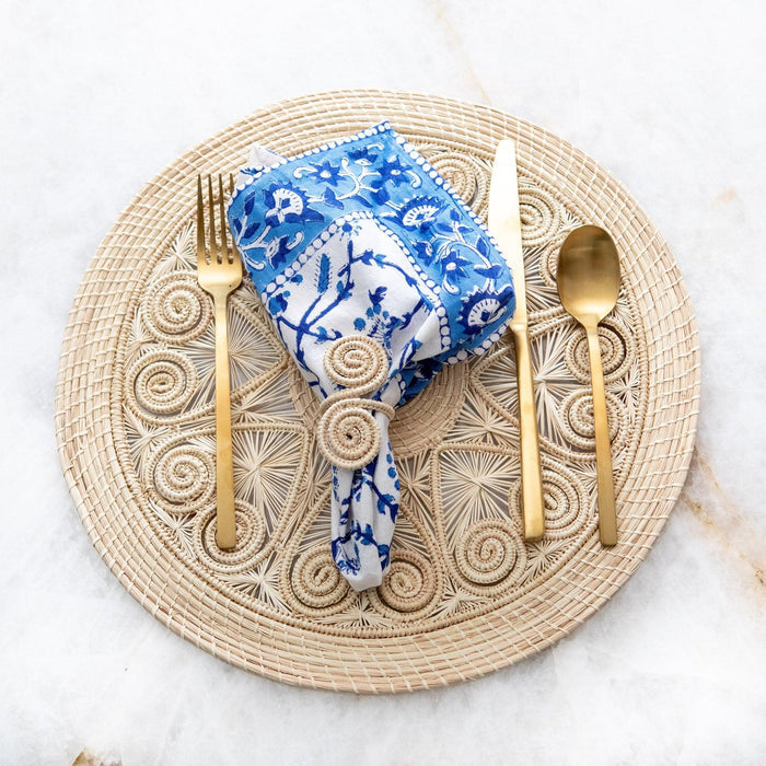 Spiral Napkin Rings in Woven Palm Leaves - Napkin Rings - The Well Appointed House