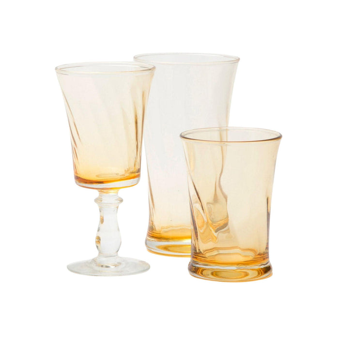 Spiral Pattern Soft Yellow Hand Blown Glasses - Drinkware - The Well Appointed House