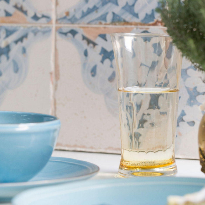 Spiral Pattern Soft Yellow Hand Blown Glasses - Drinkware - The Well Appointed House