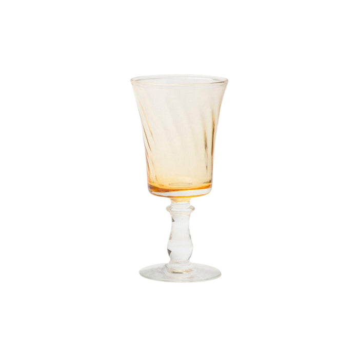 Spiral Pattern Soft Yellow Hand Blown Glasses - Drinkware - The Well Appointed House
