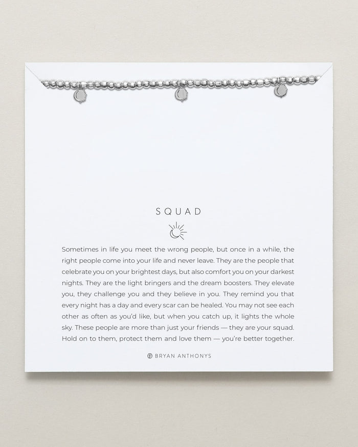 Squad Beaded Icon Bracelet in silver finish