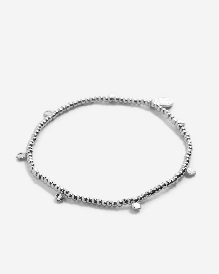 Squad Beaded Icon Bracelet Silver
