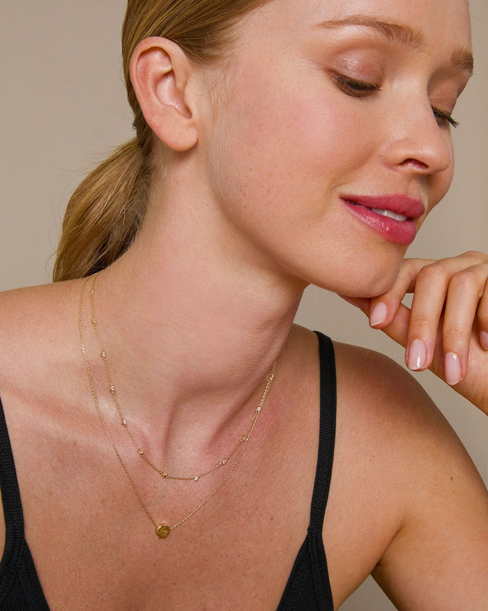 Bryan Anthonys Squad Crystal Necklace in Gold On Model