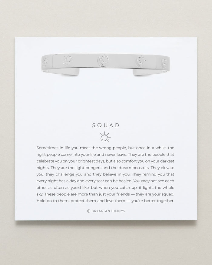Bryan Anthonys Squad Silver Engraved Cuff On Card