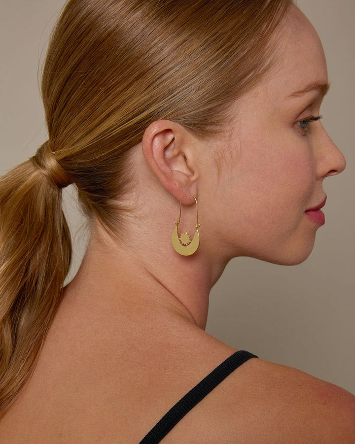 Bryan Anthonys Squad Hoop Earrings in Gold On Model