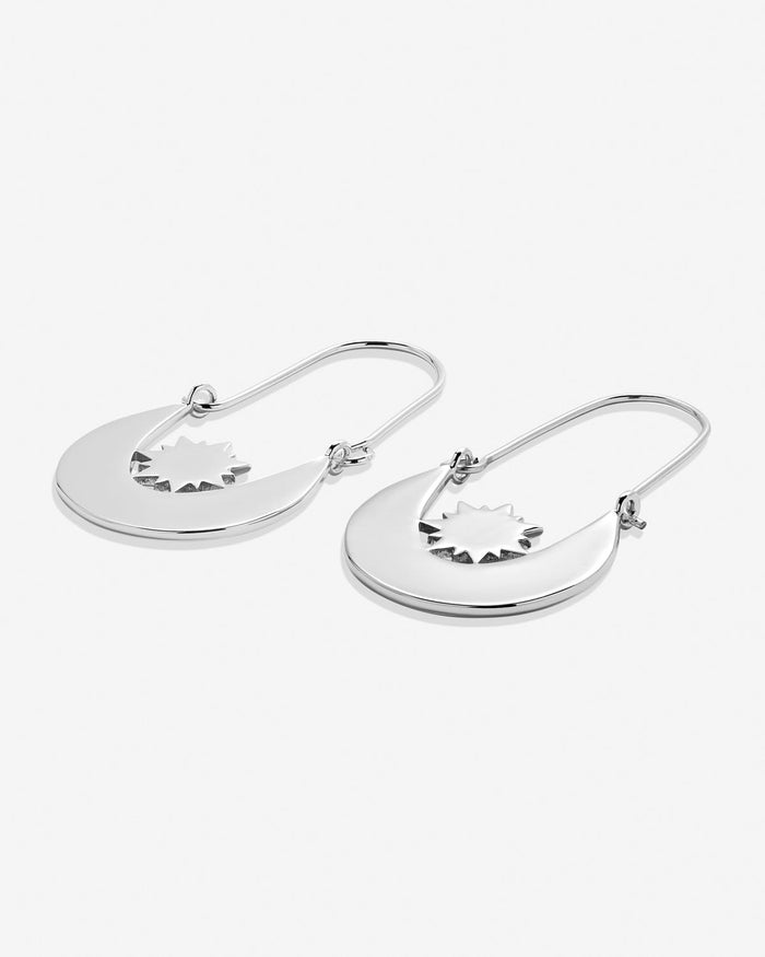 Squad Hoop Earrings in silver finish