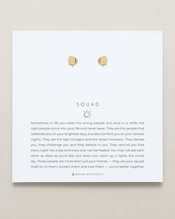 Bryan Anthonys Gold Squad Icon Stud Earrings On Card
