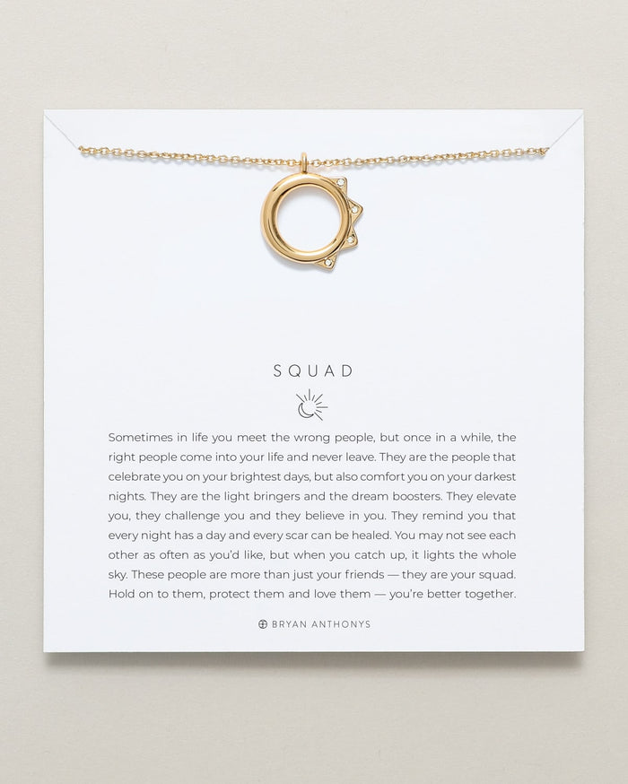Bryan Anthonys Squad necklace dainty sun moon 14k gold