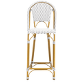 Stackable White and Grey PE Wicker & Aluminum Outdoor Bar Stool - Bar & Counter Stools -  The Well Appointed House