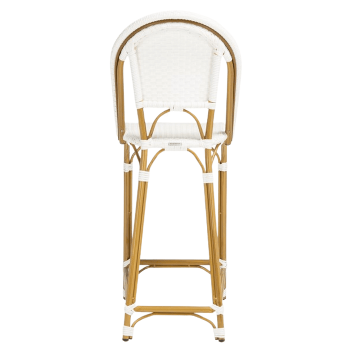 Stackable White PE Wicker & Aluminum Outdoor Bar Stool - Bar & Counter Stools -  The Well Appointed House