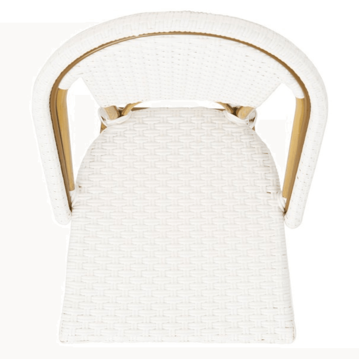 Stackable White PE Wicker & Aluminum Outdoor Bar Stool - Bar & Counter Stools -  The Well Appointed House