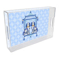 Staffordshire Chic Dogs on Blue Lucite Tray - Available in Multiple Sizes - Decorative Trays - The Well Appointed House