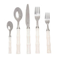 Stainless Steel and Faux Ivory Five Piece Flatware Set - Flatware - The Well Appointed House