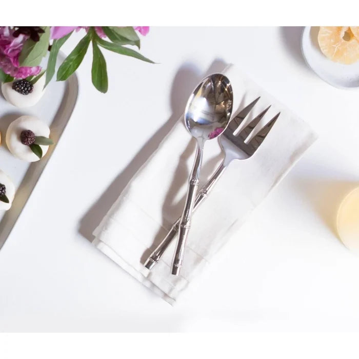 Stainless Steel Two Piece Serving Set in Polished Silver Finish - Serveware - The Well Appointed House