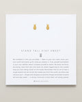 Bryan Anthonys Stand Tall Stay Sweet Gold Stud Earrings on card