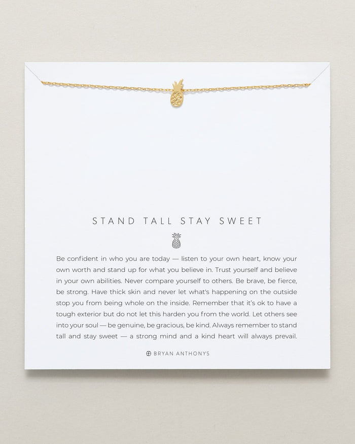 Bryan Anthonys Stand Tall Stay Sweet Gold Charm Necklace On Card