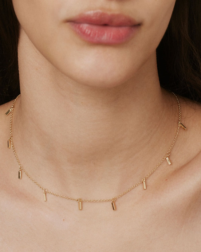 Bryan Anthonys Still Falling For You Gold Necklace On Model  Edit alt text