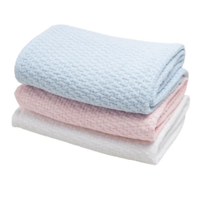 Stonewashed Basket Weave Baby Blanket with Binding - Baby Gifts - The Well Appointed House