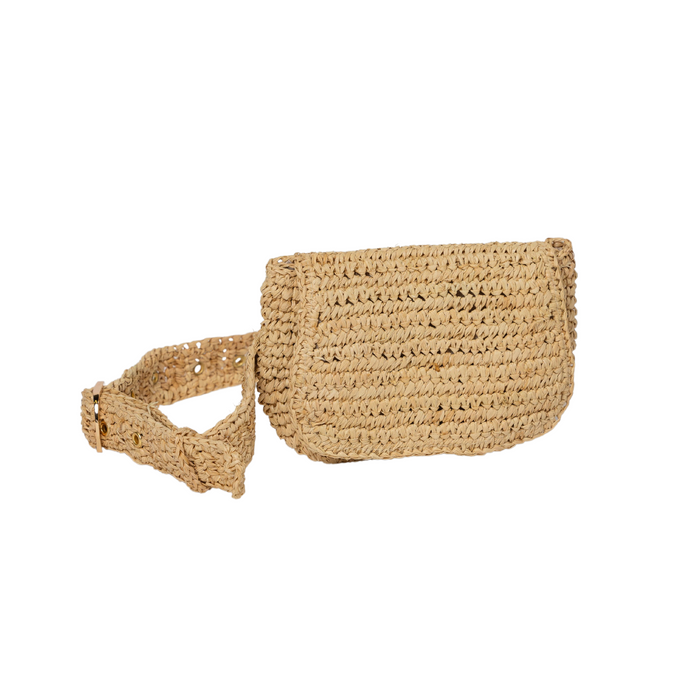 Straw Belt Bag- Natural
