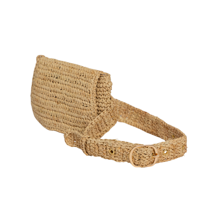 Straw Belt Bag- Natural