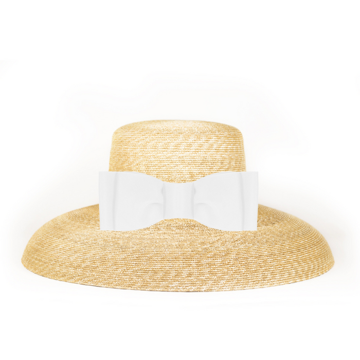 Straw Hat With Flat Bow - The Well Appointed House