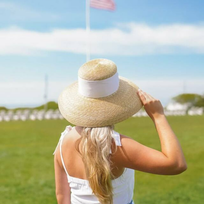 Straw Hat With Flat Bow - The Well Appointed House