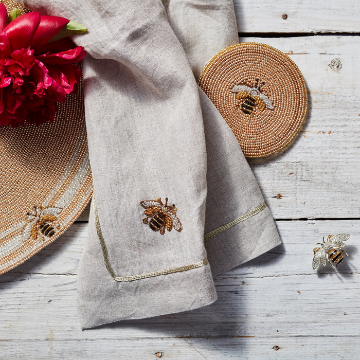 Stripey Bee Coasters - The Well Appointed House