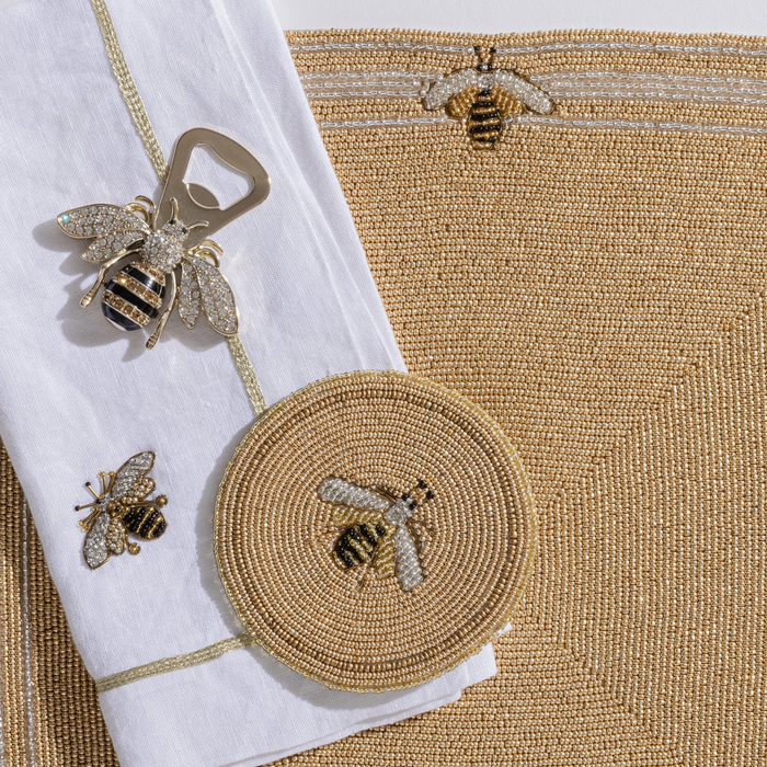 Stripey Bee Coasters - The Well Appointed House