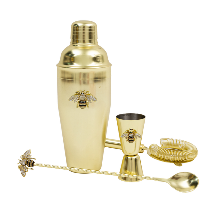 Stripey Bee Cocktail Shaker Set - The Well Appointed House