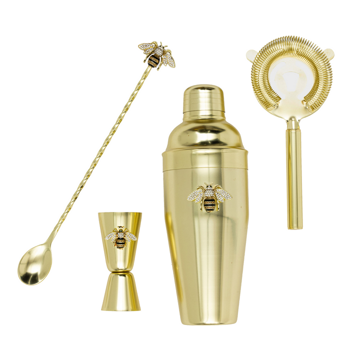 Stripey Bee Cocktail Shaker Set - The Well Appointed House