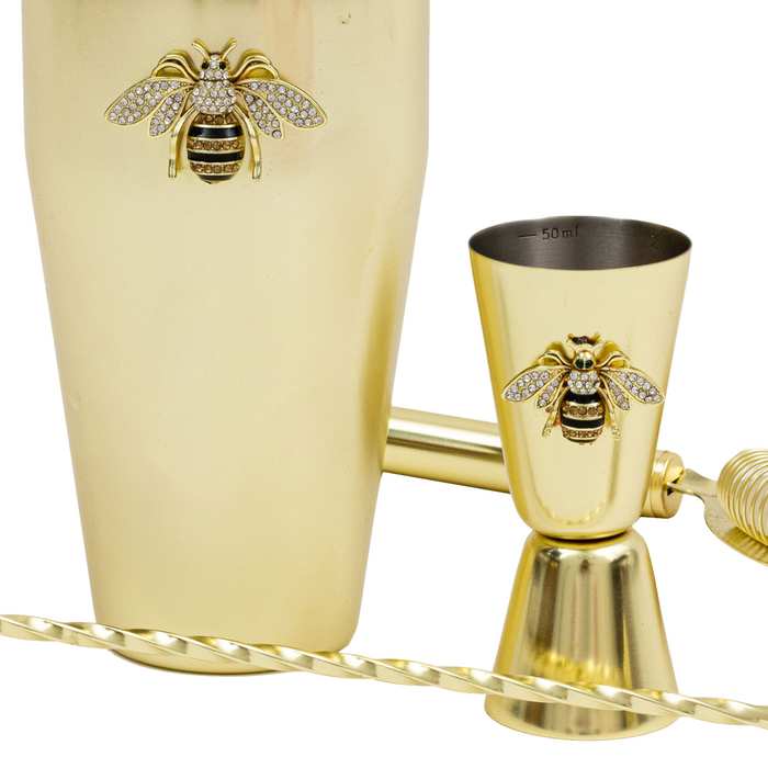 Stripey Bee Cocktail Shaker Set - The Well Appointed House
