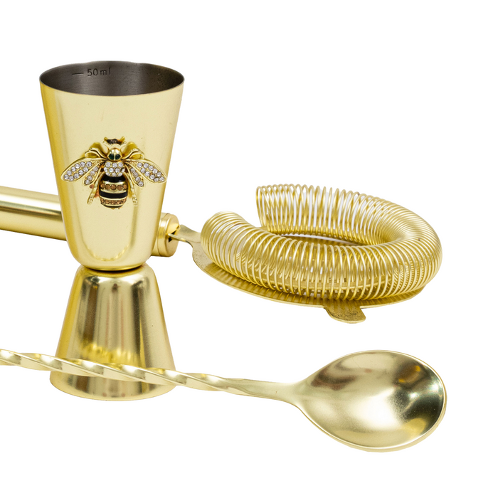 Stripey Bee Cocktail Shaker Set - The Well Appointed House