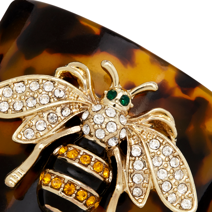 Stripey Bee Resin Napkin Rings, Tortoiseshell, Set of Four - The Well Appointed House