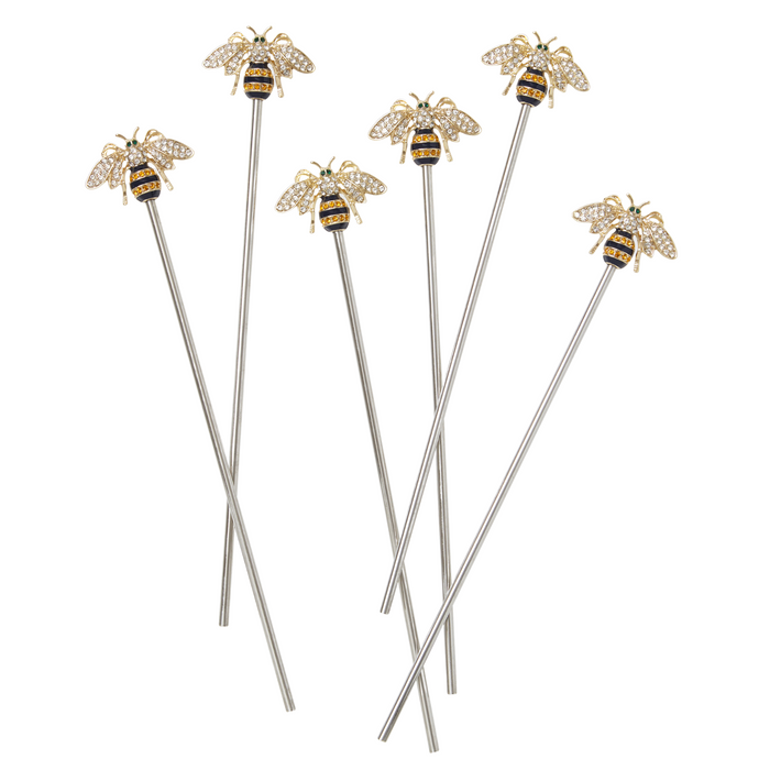 Stripey Bee Swizzle Sticks - The Well Appointed House
