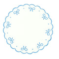 Studio Collection: Juliet Bows Placemats in Linen in White/Blue (Set of 4) - The Well Appointed House