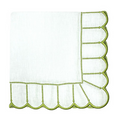 Studio Collection Linen Pippa Napkin in White/Green, Set of 4 - The Well Appointed House